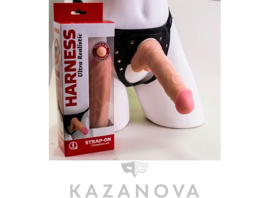 Страпон Harness на трусиках универсальный из киберкожи 17.5 см 303