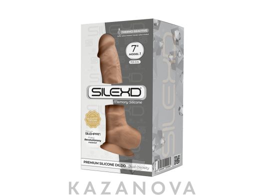 Фаллоимитатор Silexd Model 1 из силикона светло-коричневый 22 см