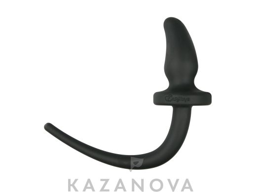 Анальная втулка Easytoys Dog Tail Plug small из силикона с хвостом черная