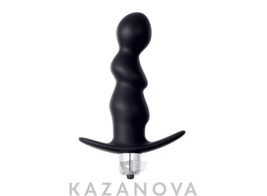 Анальная втулка First Time Spiral Anal Plug с вибрацией черная