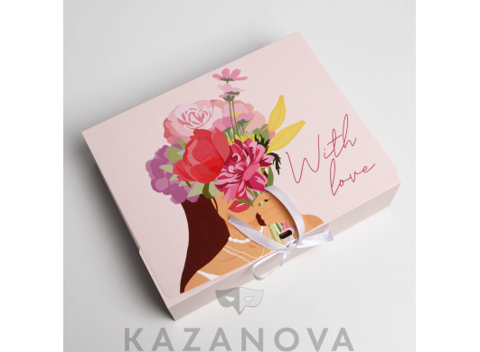 Подарочная коробка двусторонняя "With love" 31*24,5*9 см