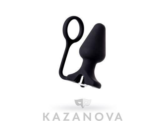 Втулка анальная Erotist Discoverer из силикона с эрекционным кольцом и вибрацией черная 9 см