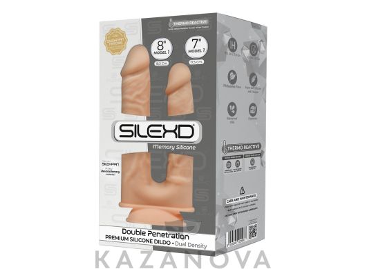 Фаллоимитатор двойной Silexd Model 1 из силикона телесный 19,5 см