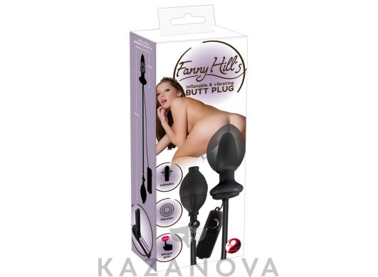Расширитель анальный Fanny Hill's Butt Plug с грушей и вибрацией черный