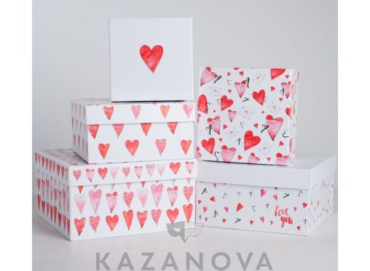 Подарочная коробка "Love you" 17,5*17,5*9 1 шт.