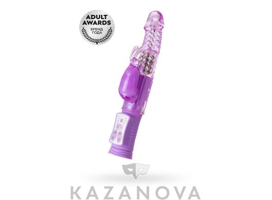 Вибратор A-Toys с вращением и клиторальной стимуляцией фиолетовый 12,3 см