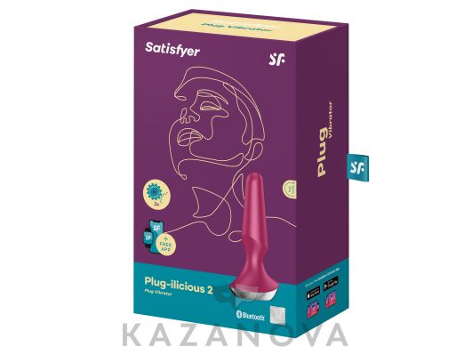 Втулка анальная Satisfyer Plug-Ilicious 2 с вибрацией малиновая